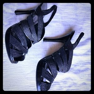 FIONI NIGHT BLACK SHIMMER HEELS